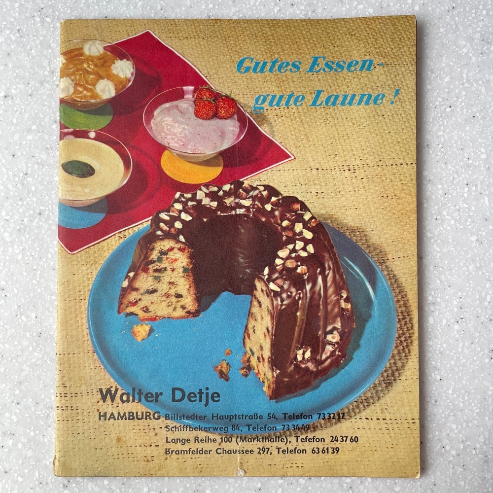 Vintage Gutes Essen Gute Laune German Cookbook Mondamin Hamburg Mid-Century